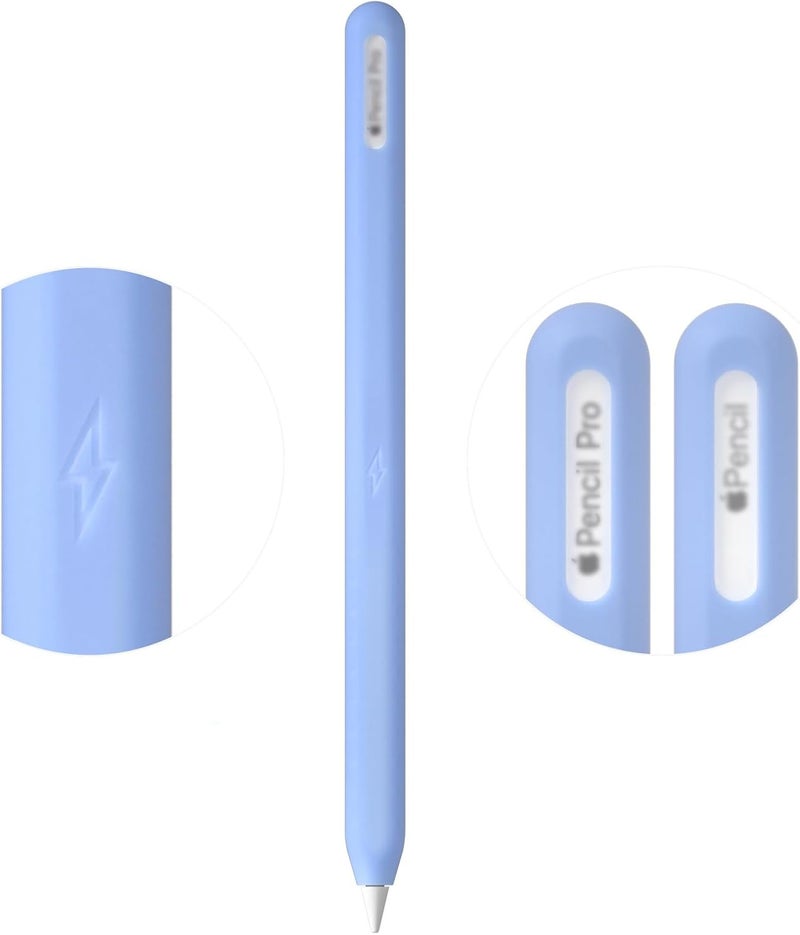 AKSHFETH Ultra Thin Protective Pencil Cover for Apple Pencil Pro &Apple Pencil 2nd Gen Silicone Case Sleeve Compatible with Apple Pencil Pro (Glow Blue) - Image 1